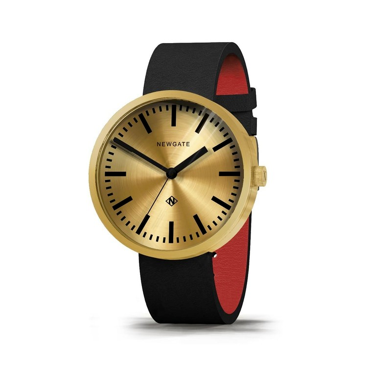 DRUMMER-典雅金-義大利皮革錶帶-50mm