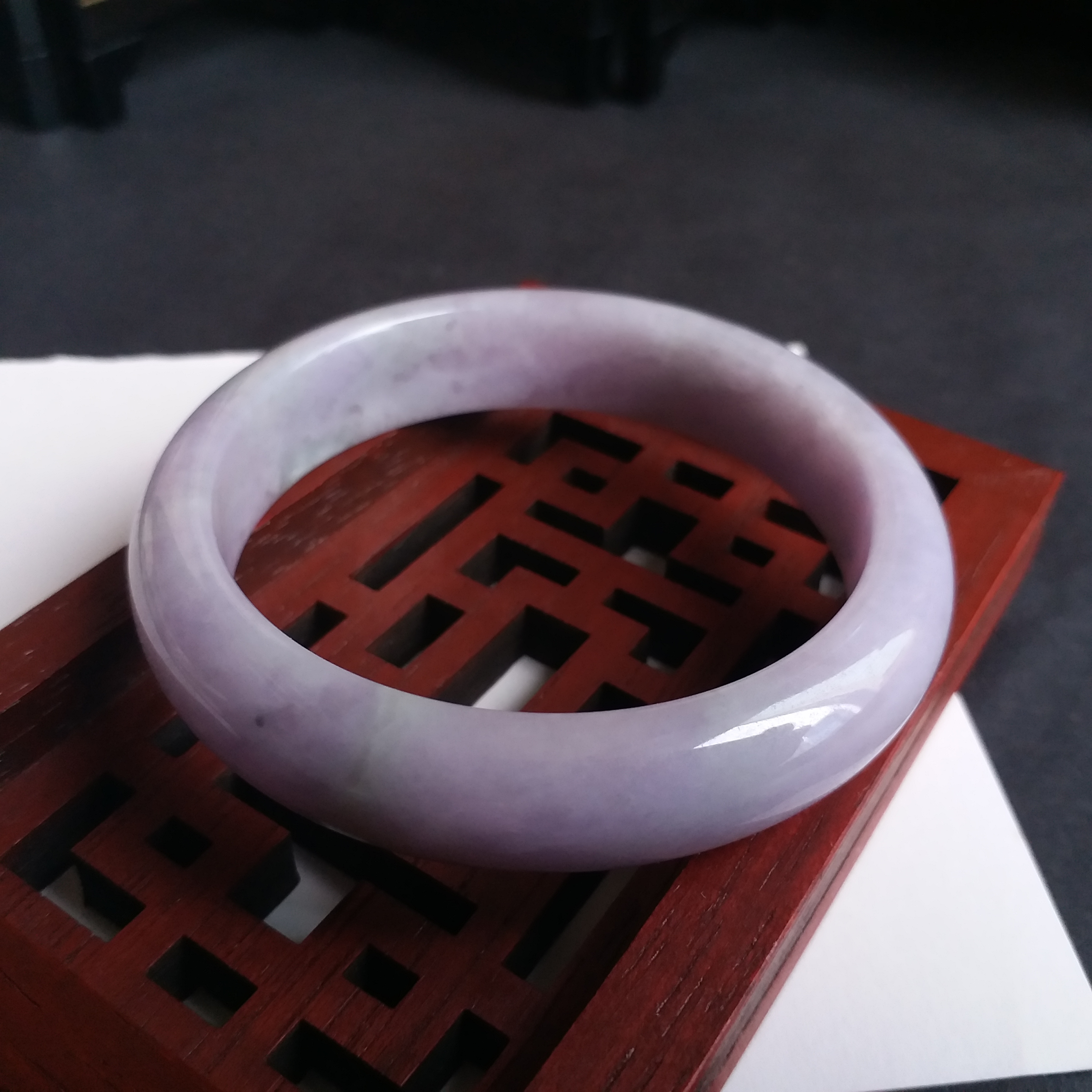 J1272 冰糯紫羅蘭玉鐲 56.43mm (1.51)