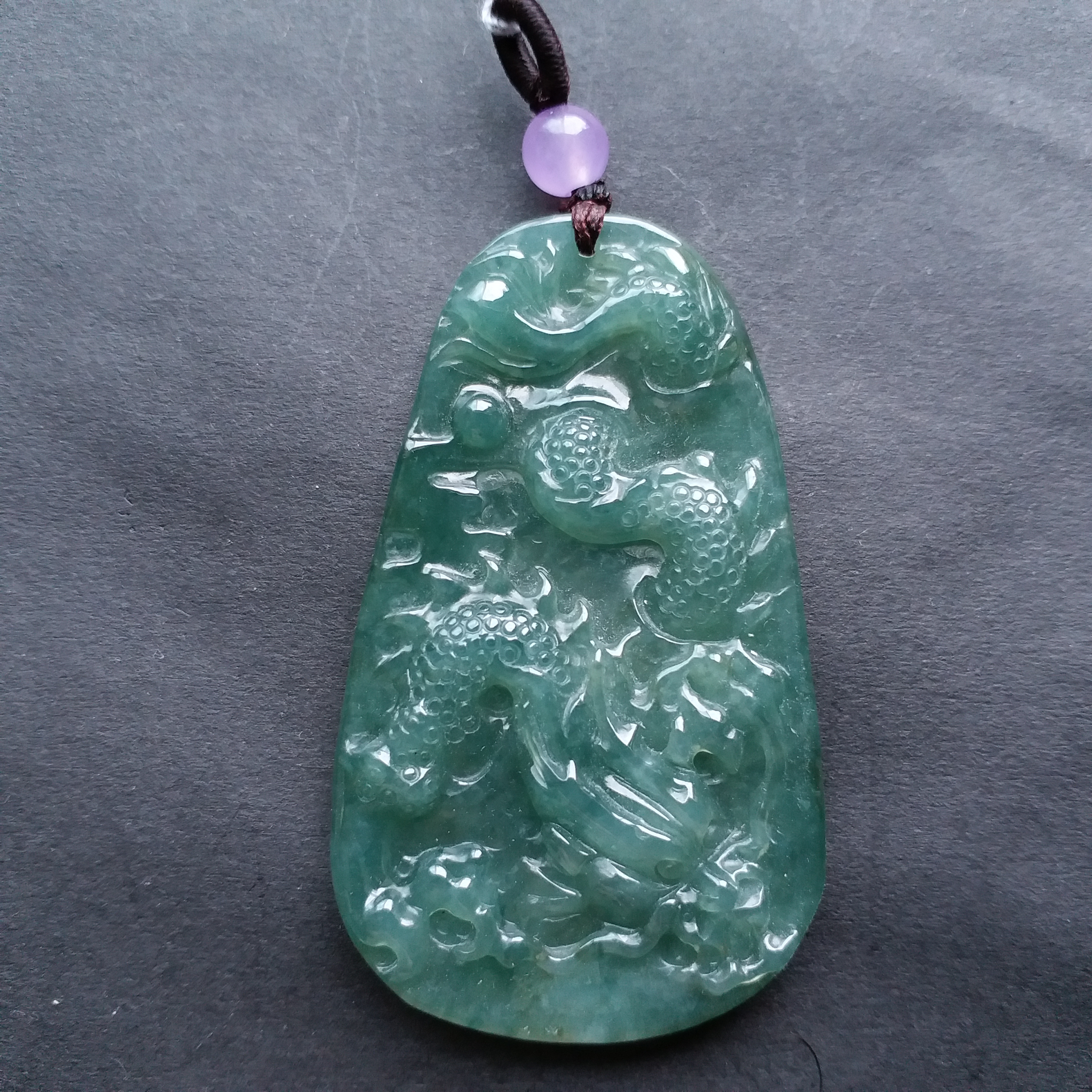 J1375 冰油綠龍吊墜