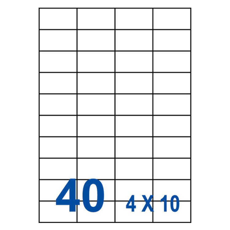 【1】US4461 多功能白標40格(52.5x29.7mm)