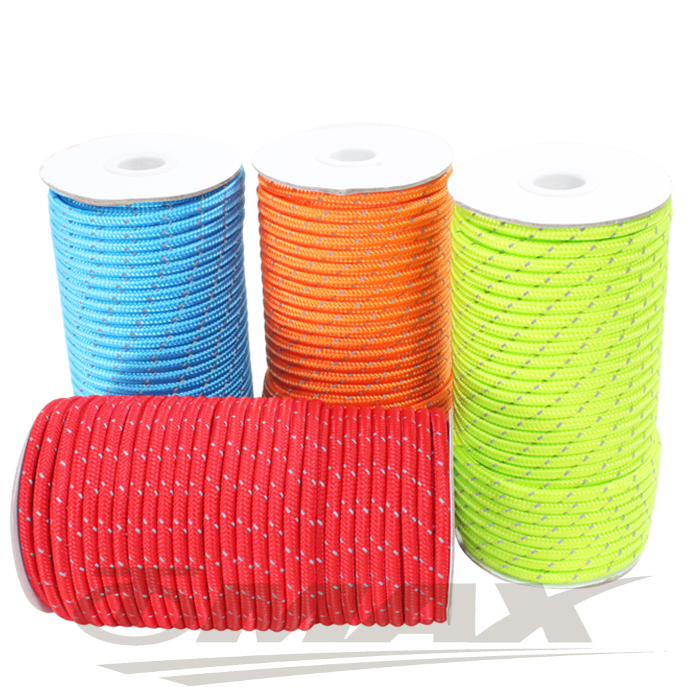 omax強力反光露營繩5mm-50米-1入+D型扣環4入(顏色隨機) 破盤下殺 OMAX歐妹思購物網