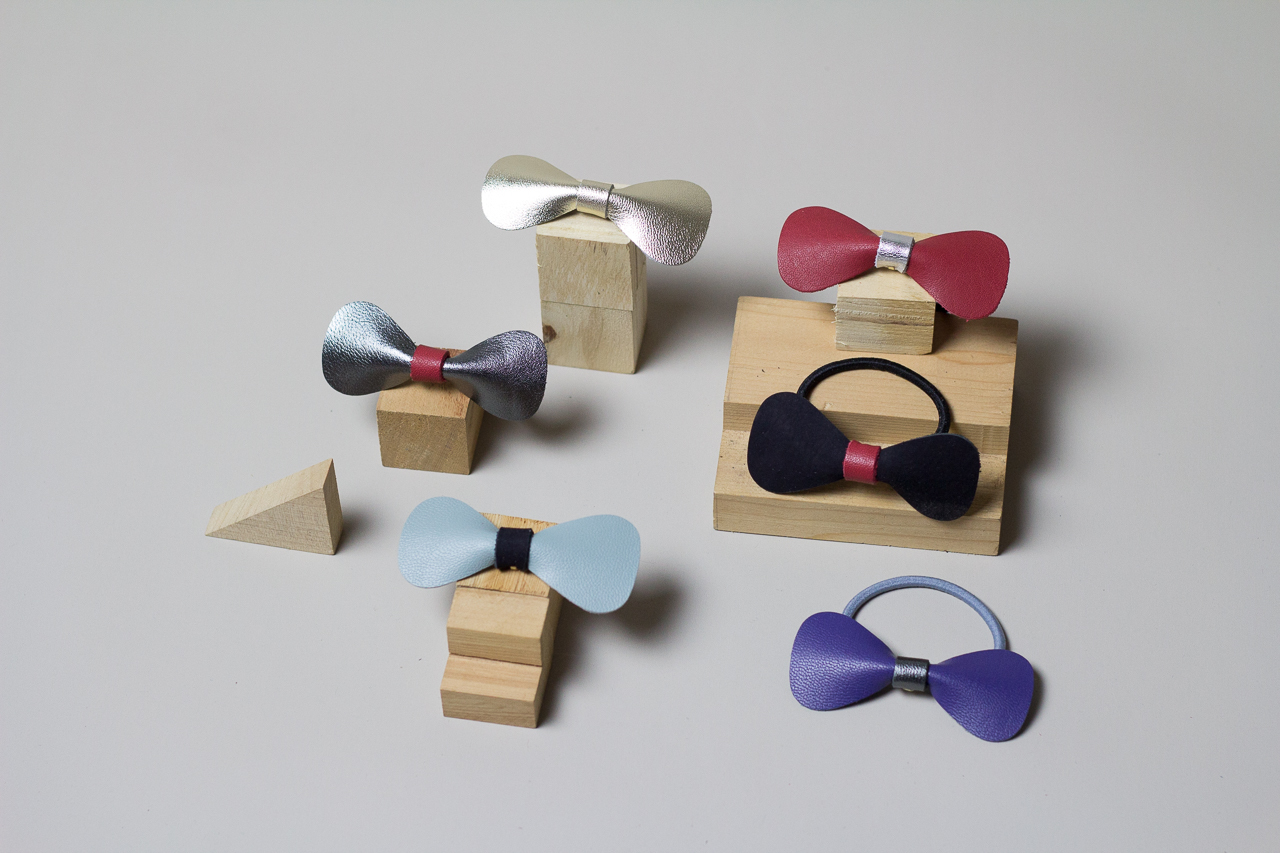 hsiu手工皮革小物｜蝴蝶結髮飾(多色可選)2入