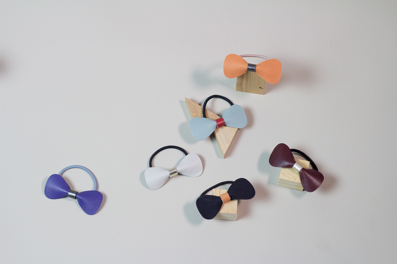 hsiu手工皮革小物｜蝴蝶結髮飾(多色可選)2入