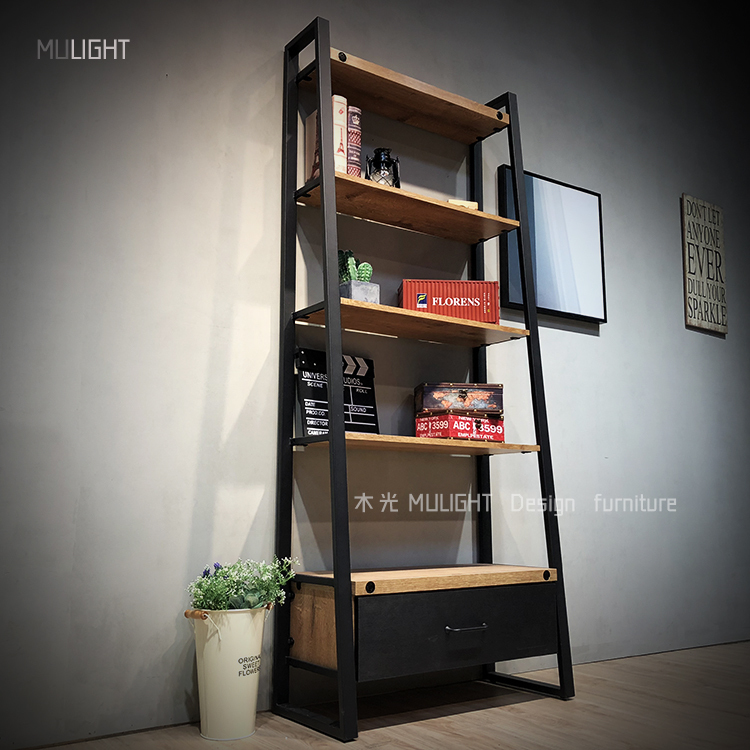 MUKO-細緻仿真木紋鐵藝層架