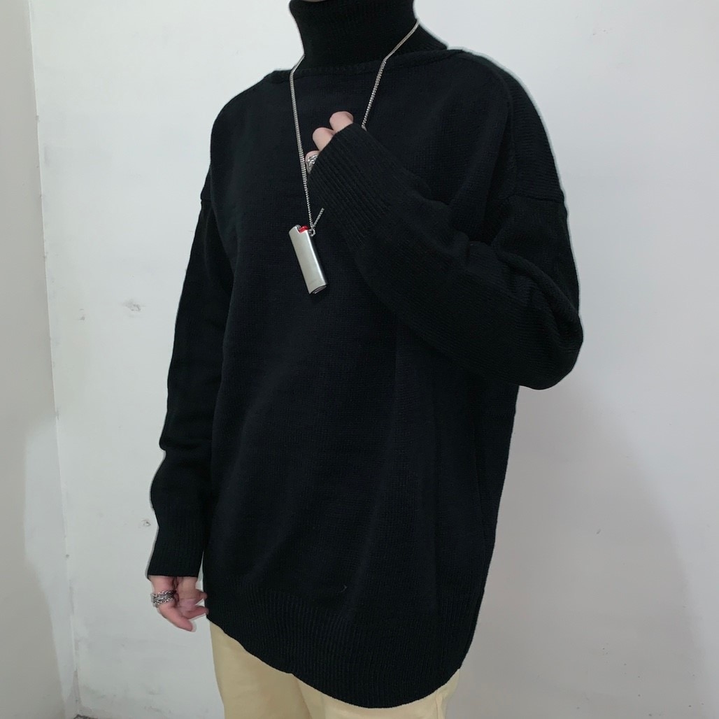 韓國 素色 高領毛衣