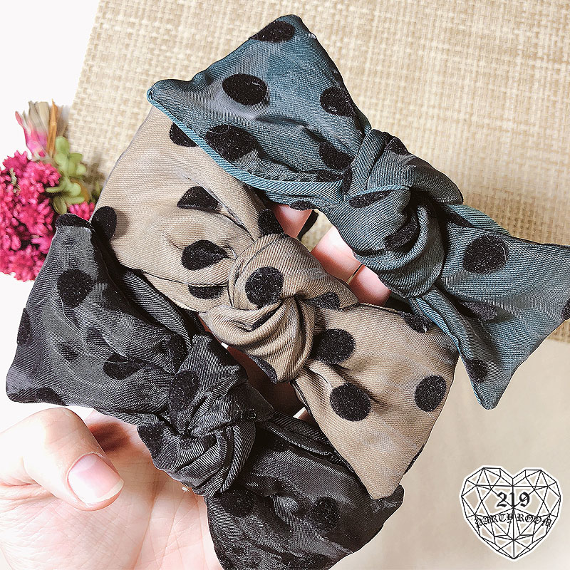 蝴蝶結點點髮箍