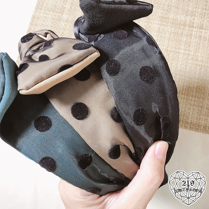 蝴蝶結點點髮箍