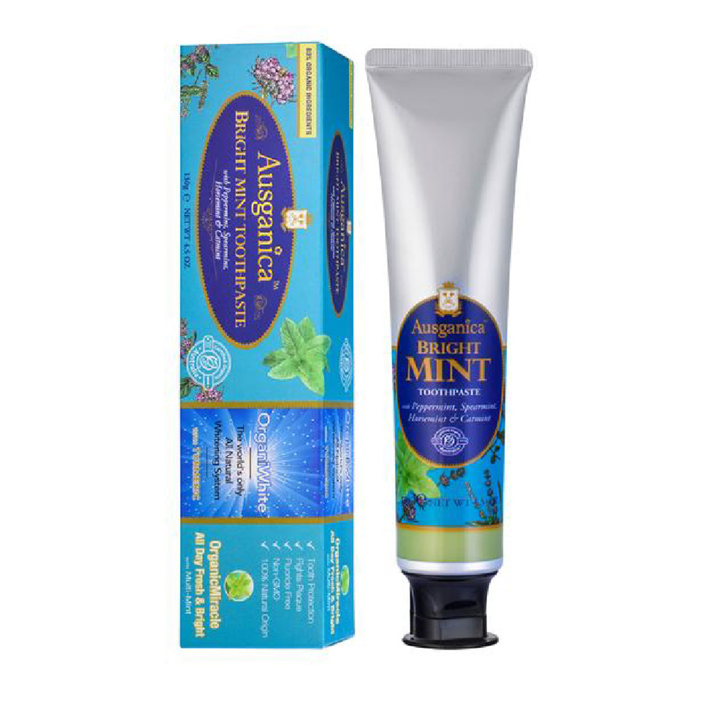 特價出清∣Ausganica 澳潔蕬 有機認證薄荷亮白牙膏(無氟) 130g/4.5oz(效期2027/01)