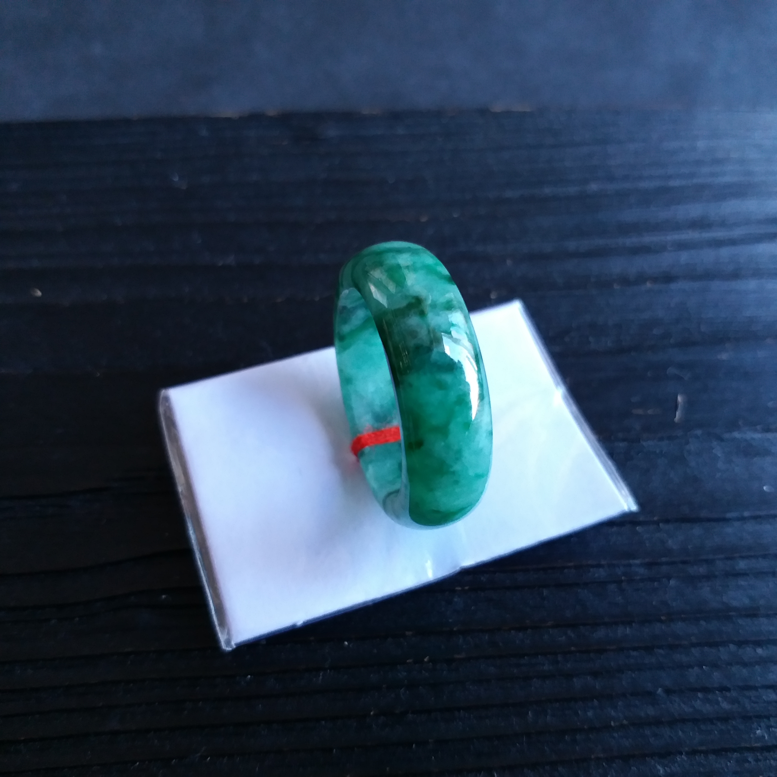 J1381 滿色飄辣綠花指環戒指 (17.8mm圈口)