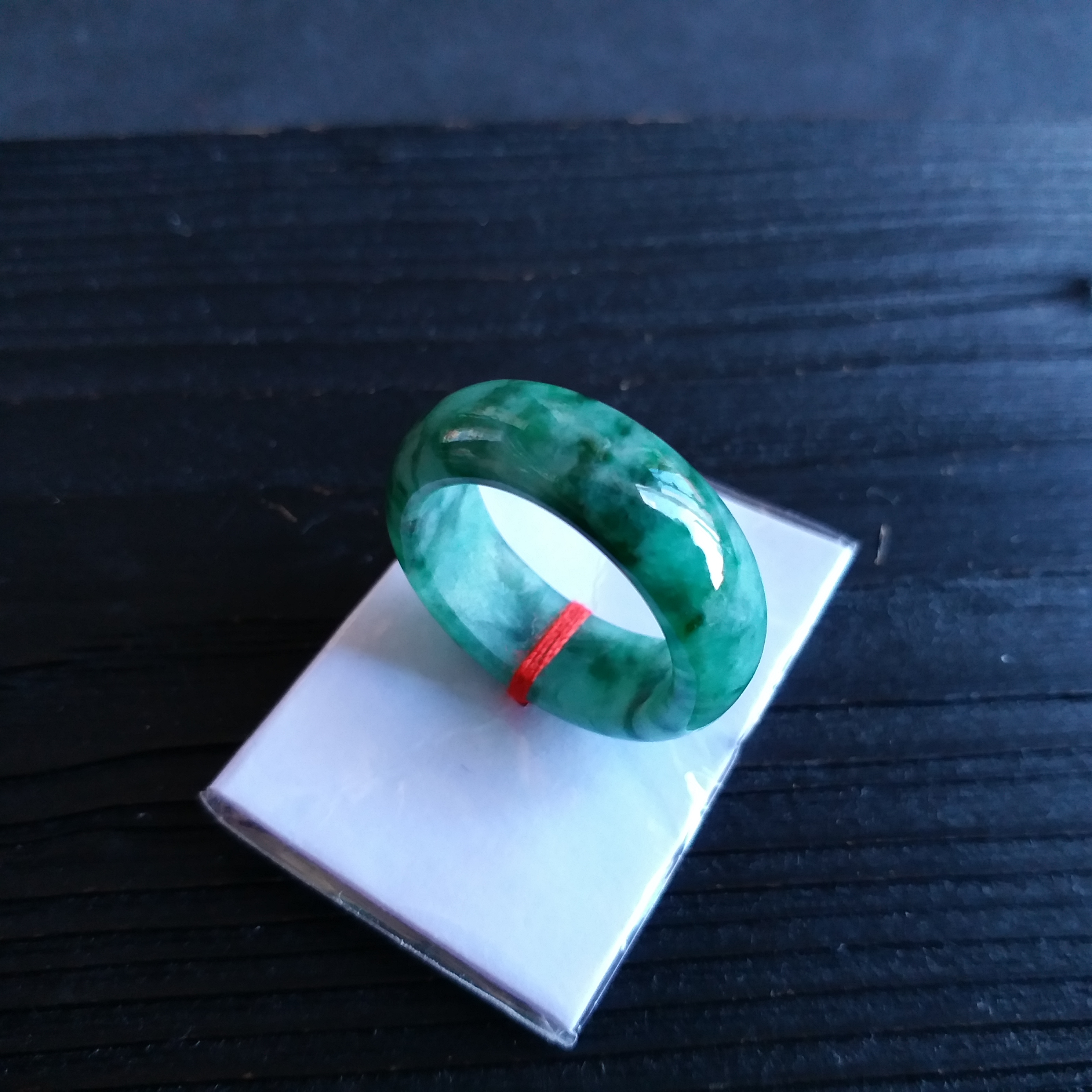 滿色飄辣綠花指環戒指 (17.8mm圈口), 天然翡翠A玉, 緬甸玉, Jade, Jadeite