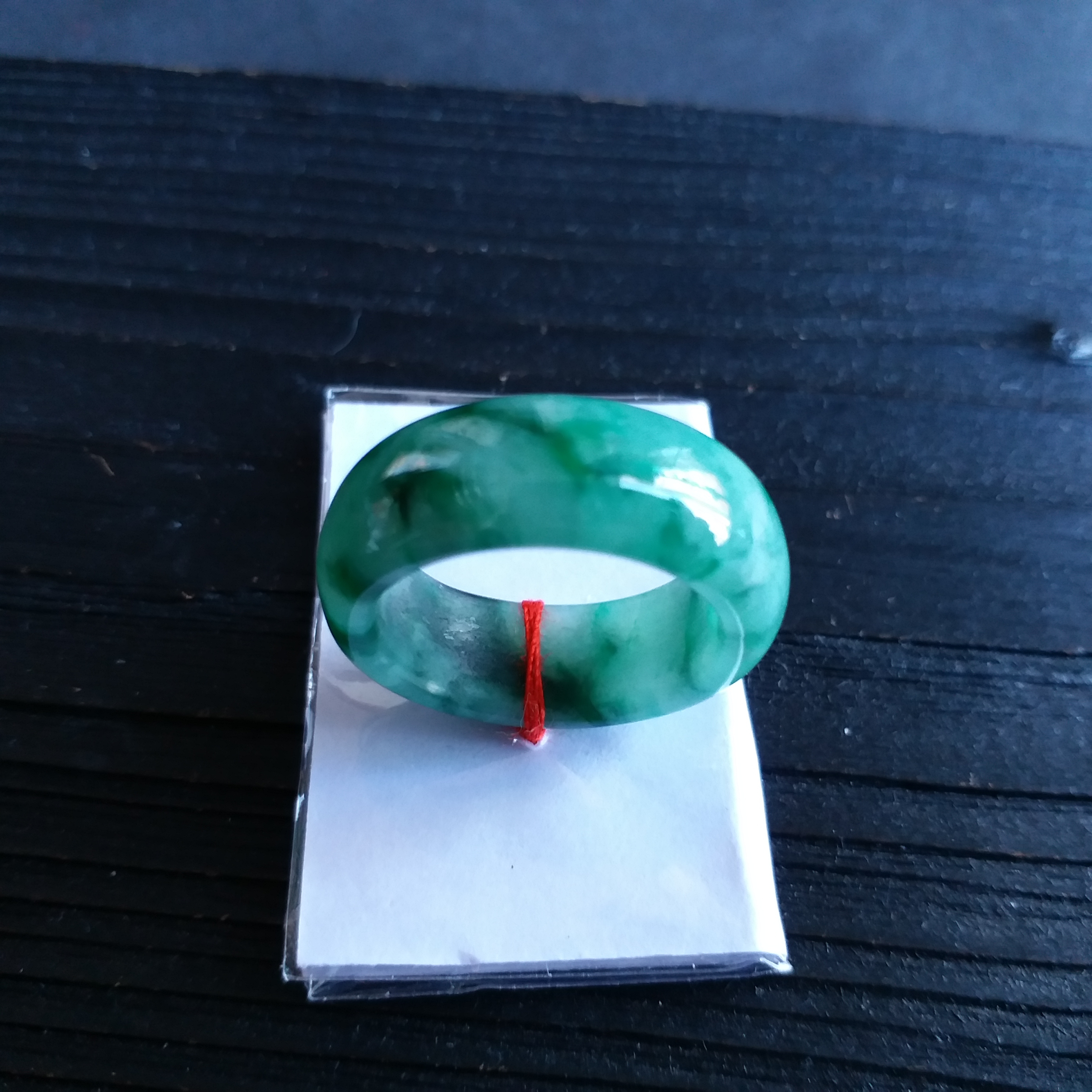 J1392 滿色飄辣綠花指環戒指 (17.8mm圈口)