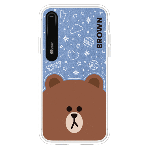 iPhone X Max Line Friends Basic Brown Light Up Case