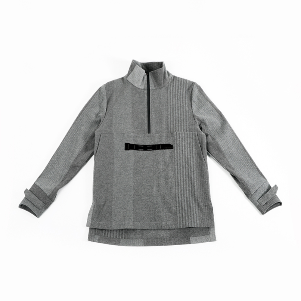 高領半襟外套 (灰)