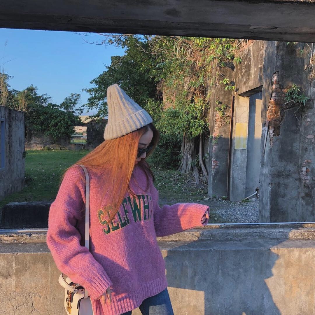 韓國麻花反折毛帽/5色