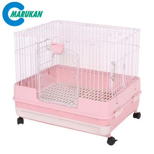 日本Marukan-MR-995抽屜式精緻兔籠-粉 H50