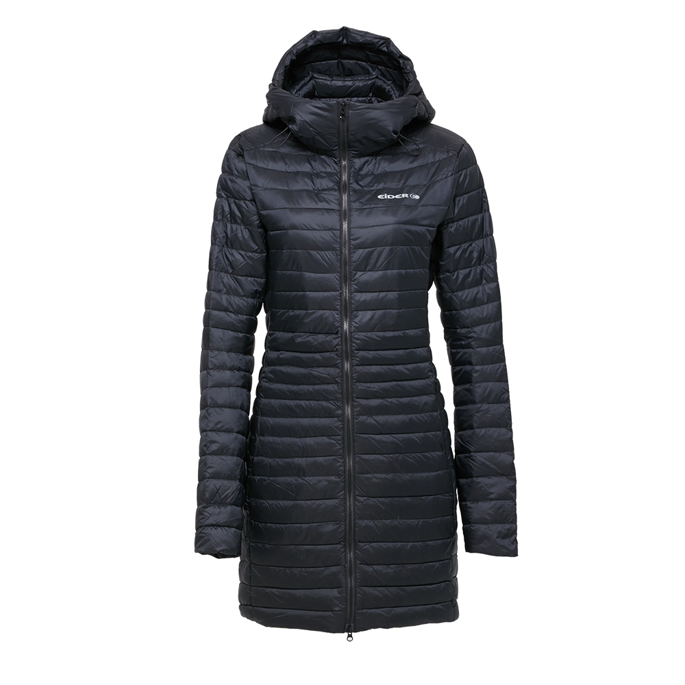【EIDER】女輕量保暖透氣長版羽絨外套 / 8EIV2807-[綠、黑]