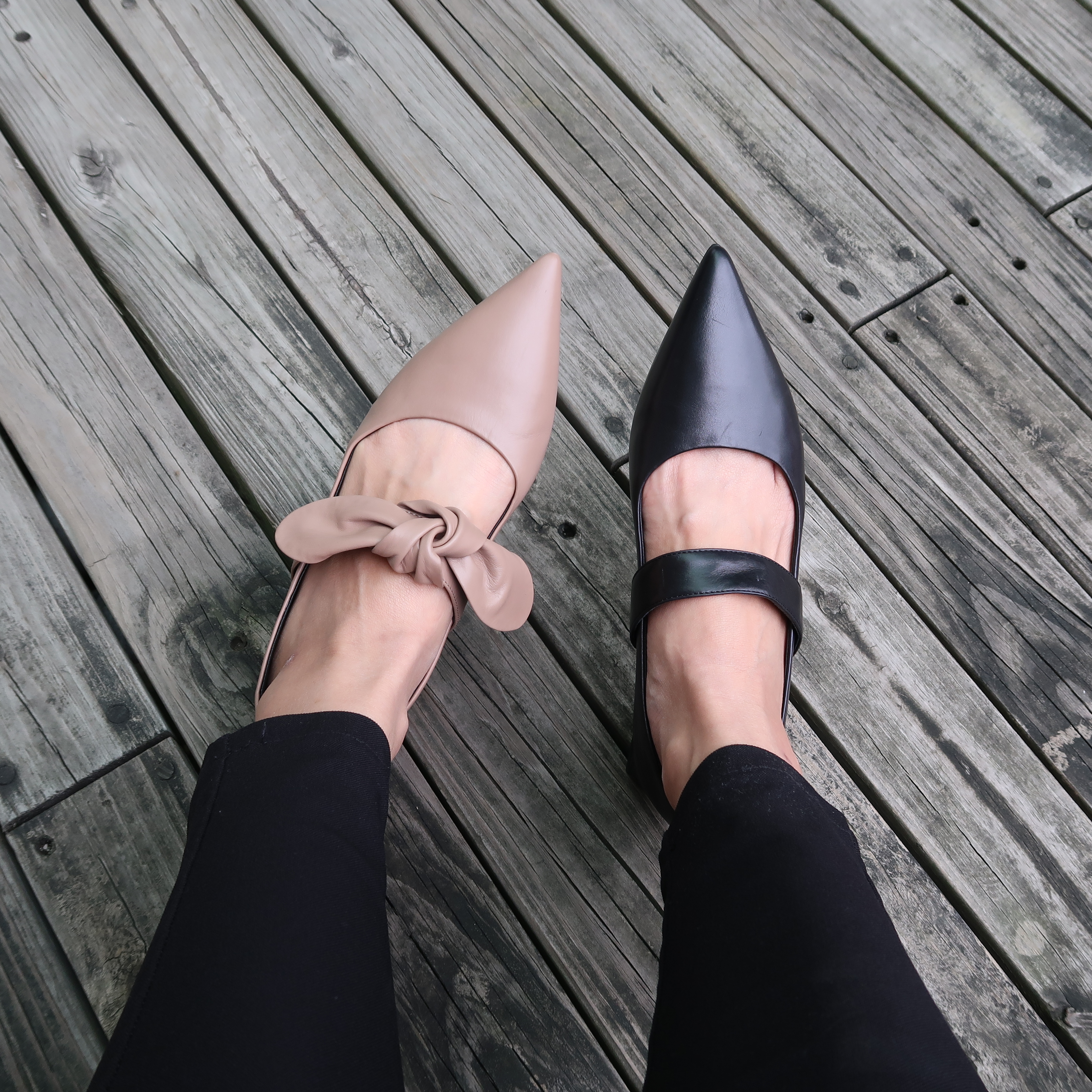 【自信女孩】胎牛皮美型Ｔ型鞋跟尖頭鞋