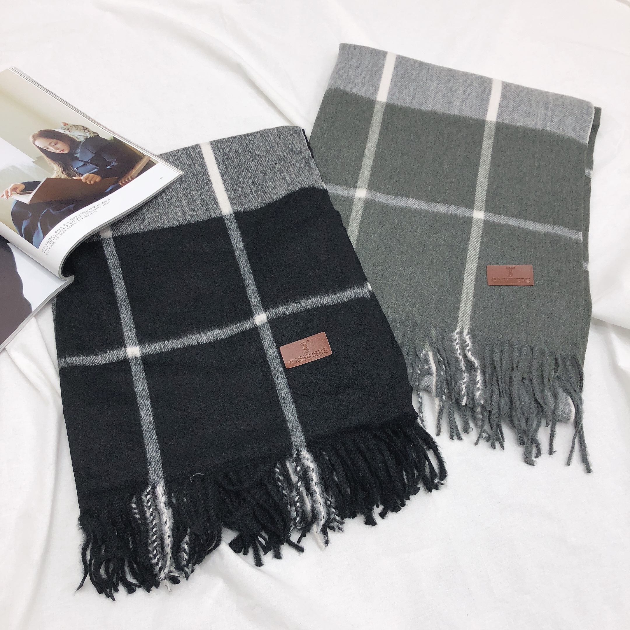 ［新品］大格保暖圍巾/2色