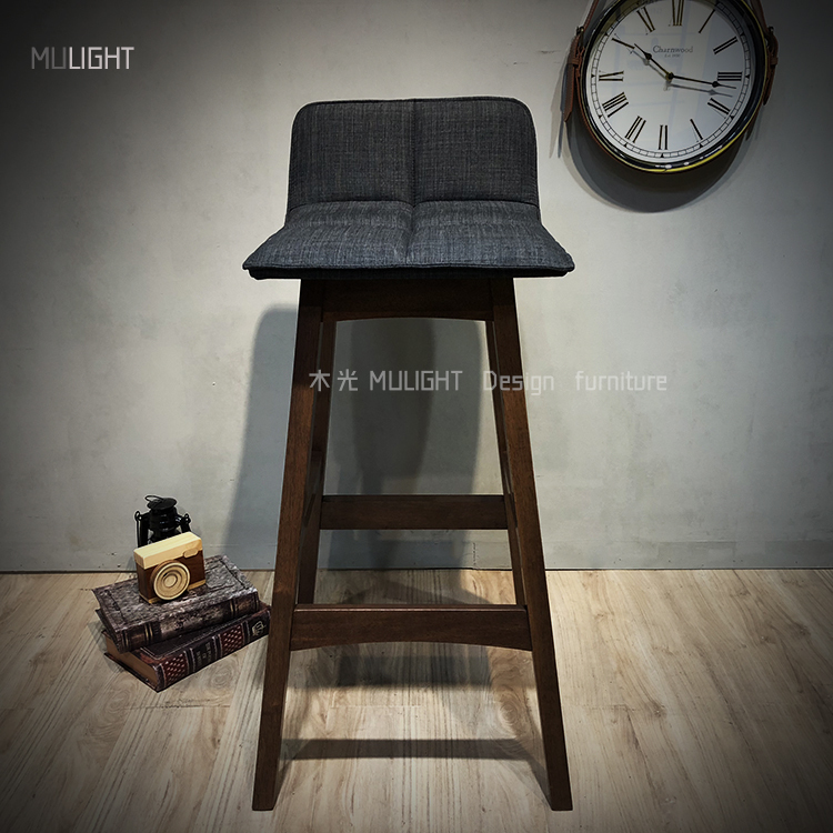 日式簡約麻布高腳椅