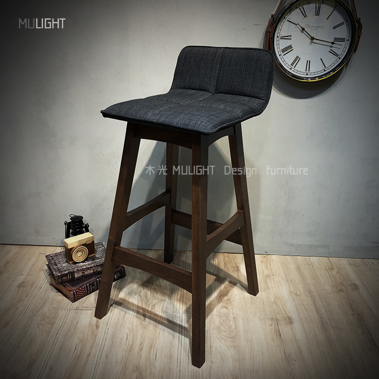 日式簡約麻布高腳椅