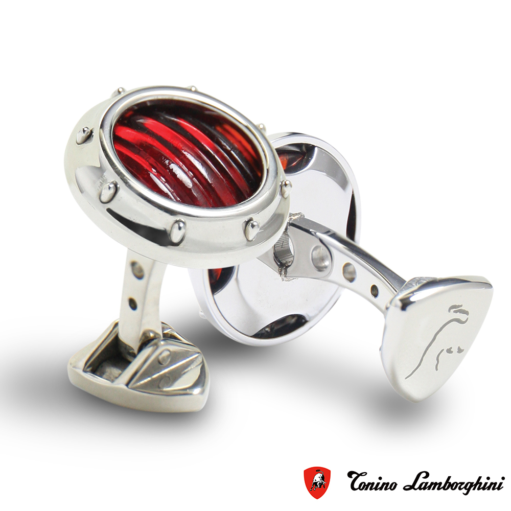 藍寶堅尼Tonino Lamborghini LUCE Red 袖釦 防抗過敏 SUS316L頂級不鏽鋼 義大利精品