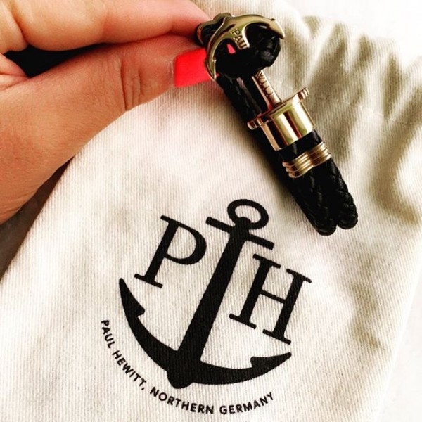 萬年鐘錶 - 德國品牌 PAUL HEWITT 船錨錶飾品 PH-PH-L-M-B 設計師品牌 皮革系列 黑色皮革古銅色船錨扣  XS/S/M/L/XL/XXL