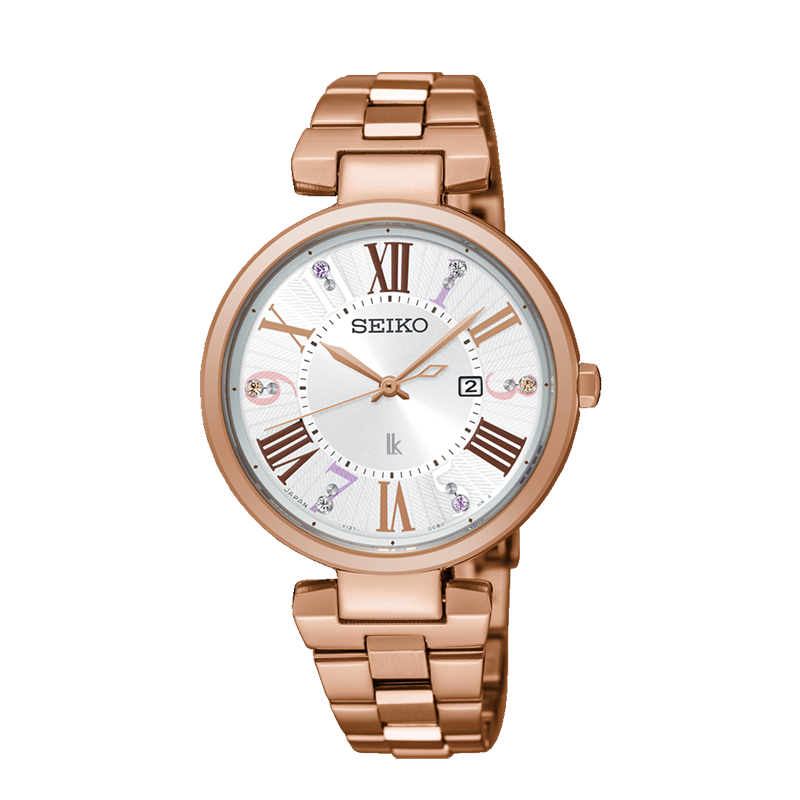 萬年鐘錶 - SEIKO 日本精工錶 LUKIA 系列 時光的禮物  白色錶面玫瑰金框搭配半玫瑰金不鏽鋼錶帶 SUT334J1/V137-0CW0K 錶徑32.6MM