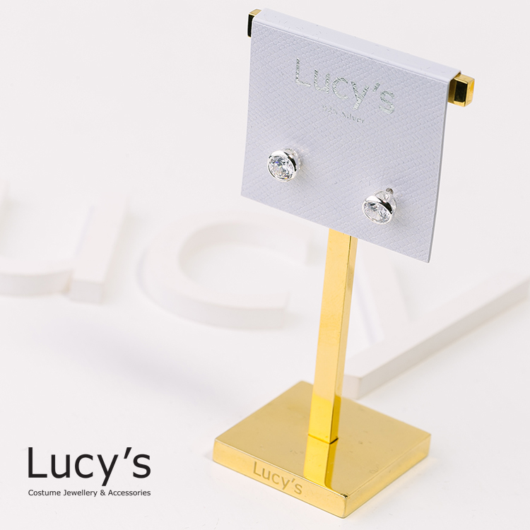 925純銀 歐美簡約圓形鋯石耳環-0.5cm (23202)