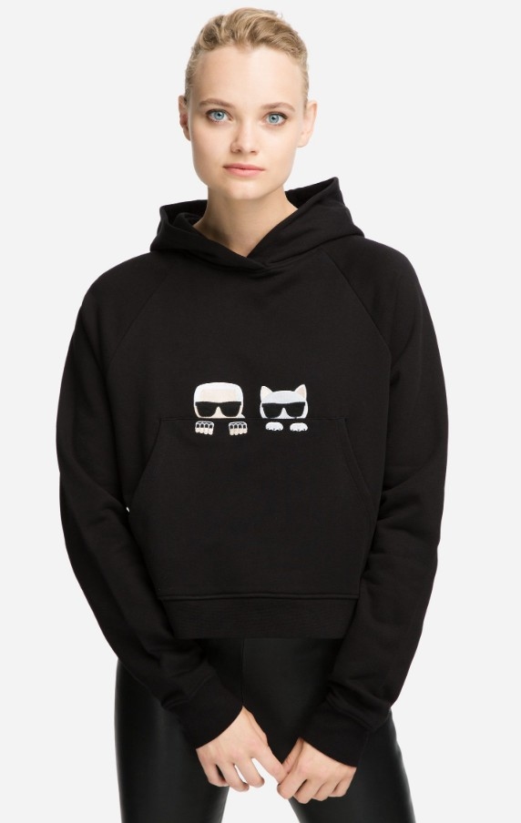 KARL連帽衛衣黑色S碼 91KW1736 999  KARL LAGERFELD K/IKONIK ARTWORK HOODIE  100%純棉 #全新 #香榭站正品