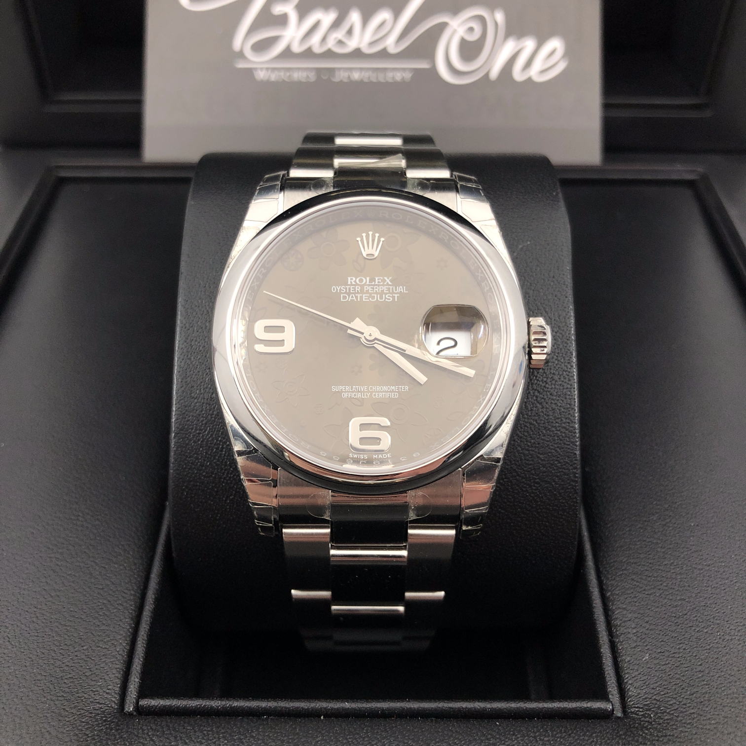 DISCONTINUED BRAND NEW ROLEX 116200 BRONZE FLORAL DATEJUST 36 WITH OYSTER STEEL STRAP