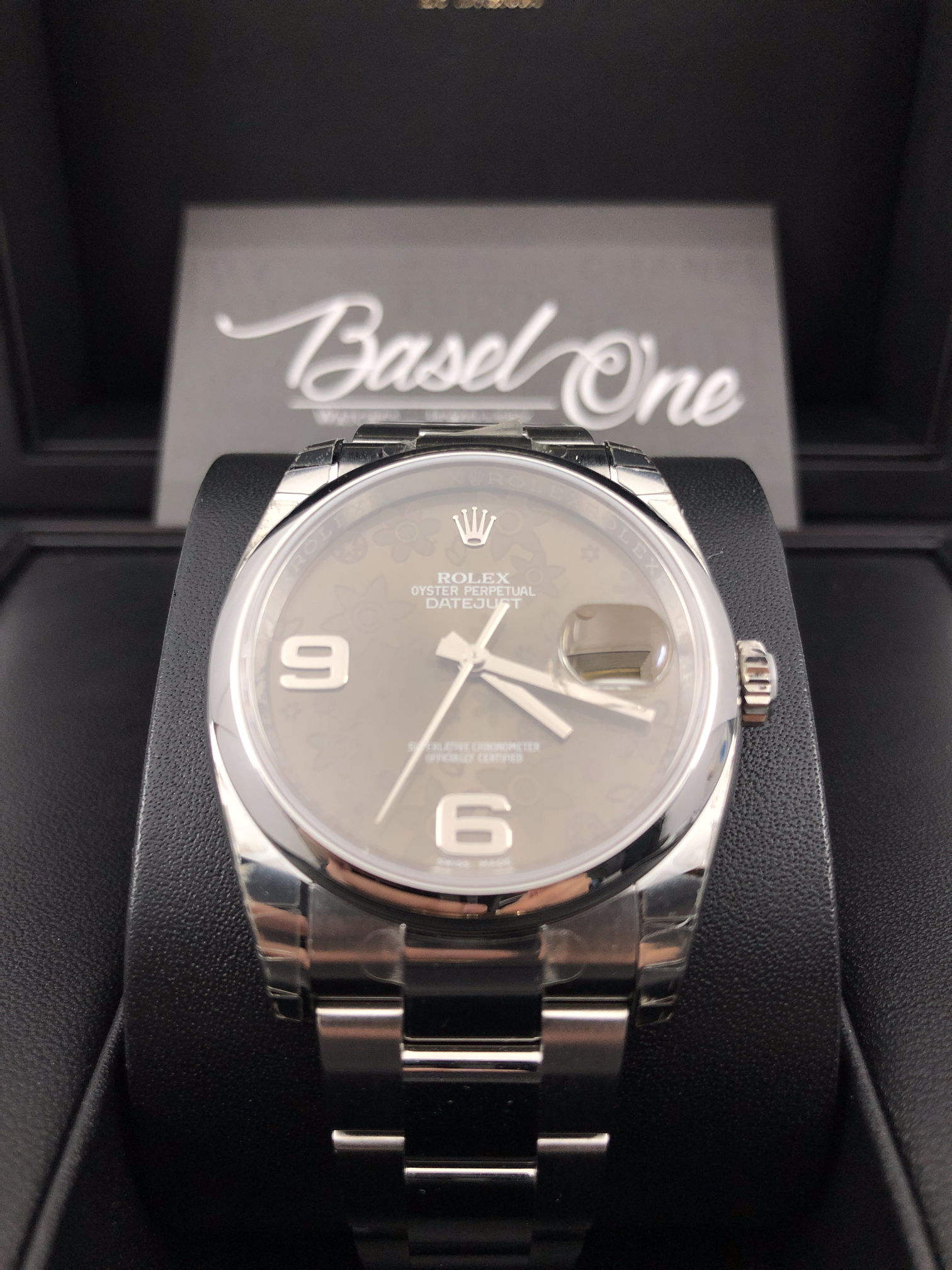 DISCONTINUED BRAND NEW ROLEX 116200 BRONZE FLORAL DATEJUST 36 WITH OYSTER STEEL STRAP