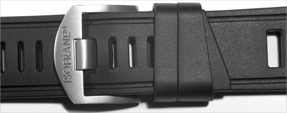 萬年鐘錶 - ISO frane 義大利製造 防水橡膠錶帶 黑色橡膠錶帶 22MM/24MM