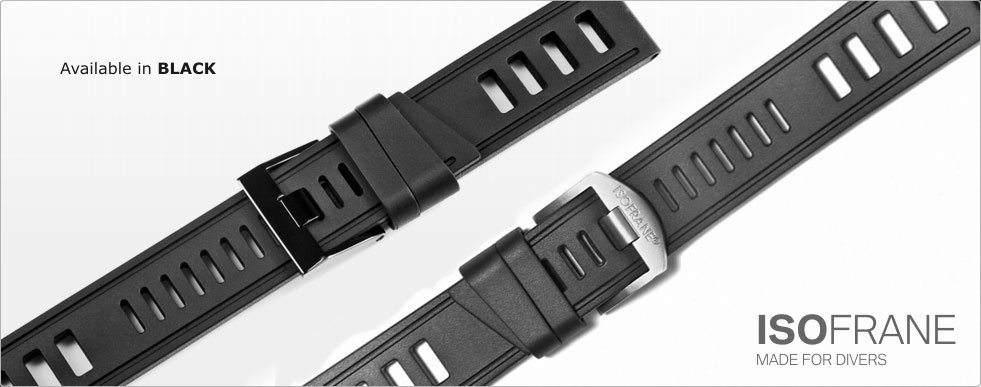 萬年鐘錶 - ISO frane 義大利製造 防水橡膠錶帶 多色可選 黑色 / 藍色 / 寶石綠色 / 黃色 / 橘色 / 咖啡色  22MM/24MM