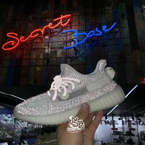 yeezy static reflective at night
