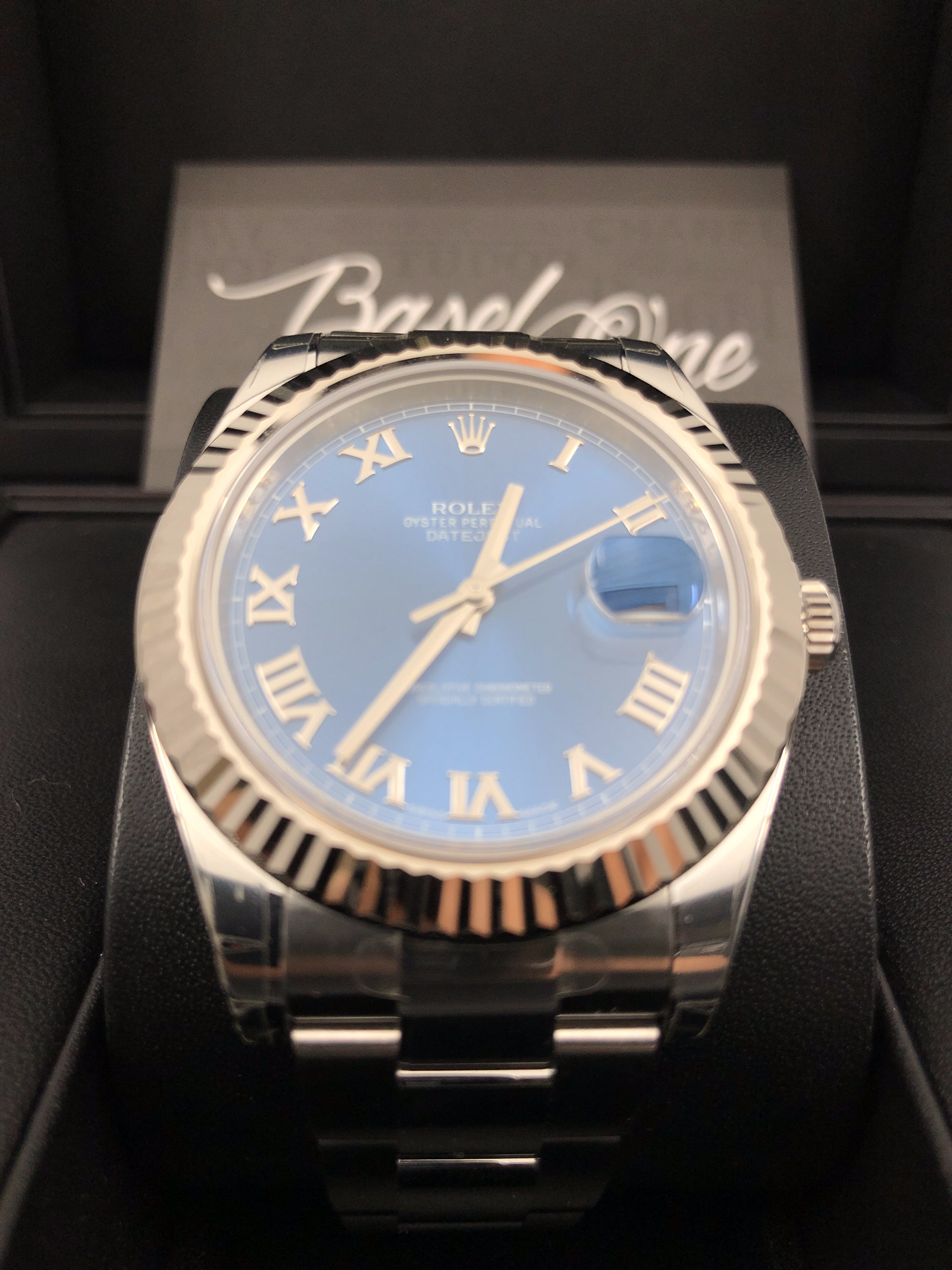 BRAND NEW ROLEX 116334 BLUE DIAL ROMAN INDEX DATEJUST 41 OYSTER STRAP STAINLESS STEEL
