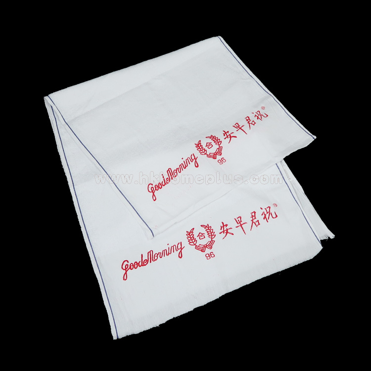 3條裝 祝君早安: 白色8Y孖裝96合字面巾 4100002