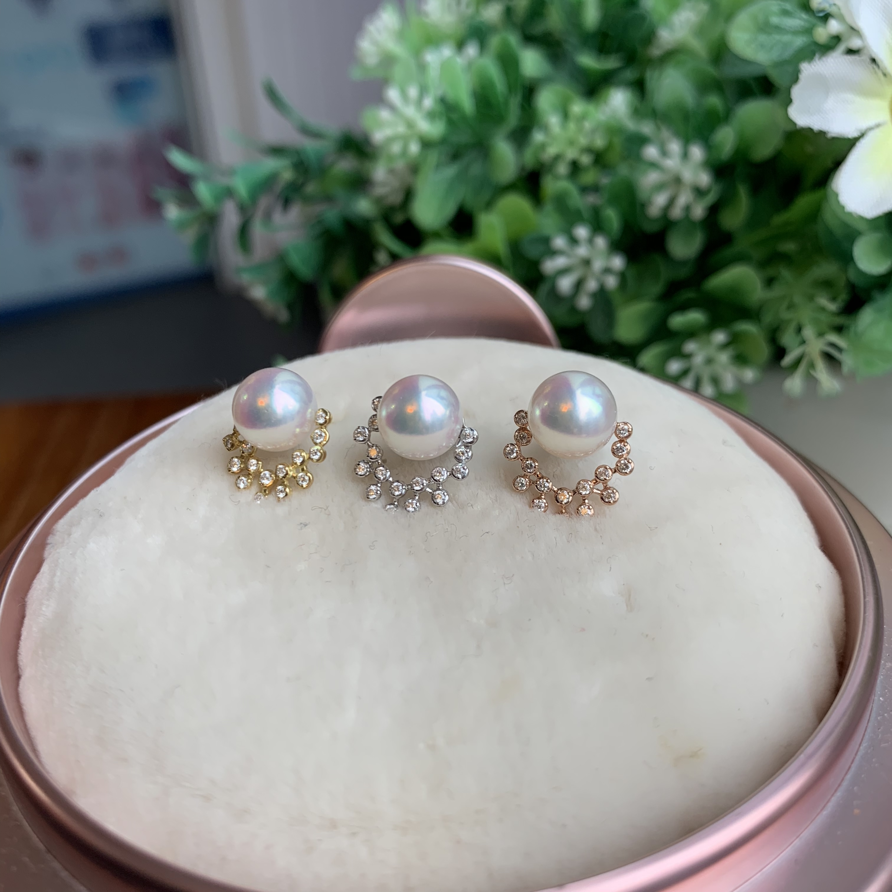 寶石級光輝 - 18K金日本Akoya珍珠鑽石可拆式耳環