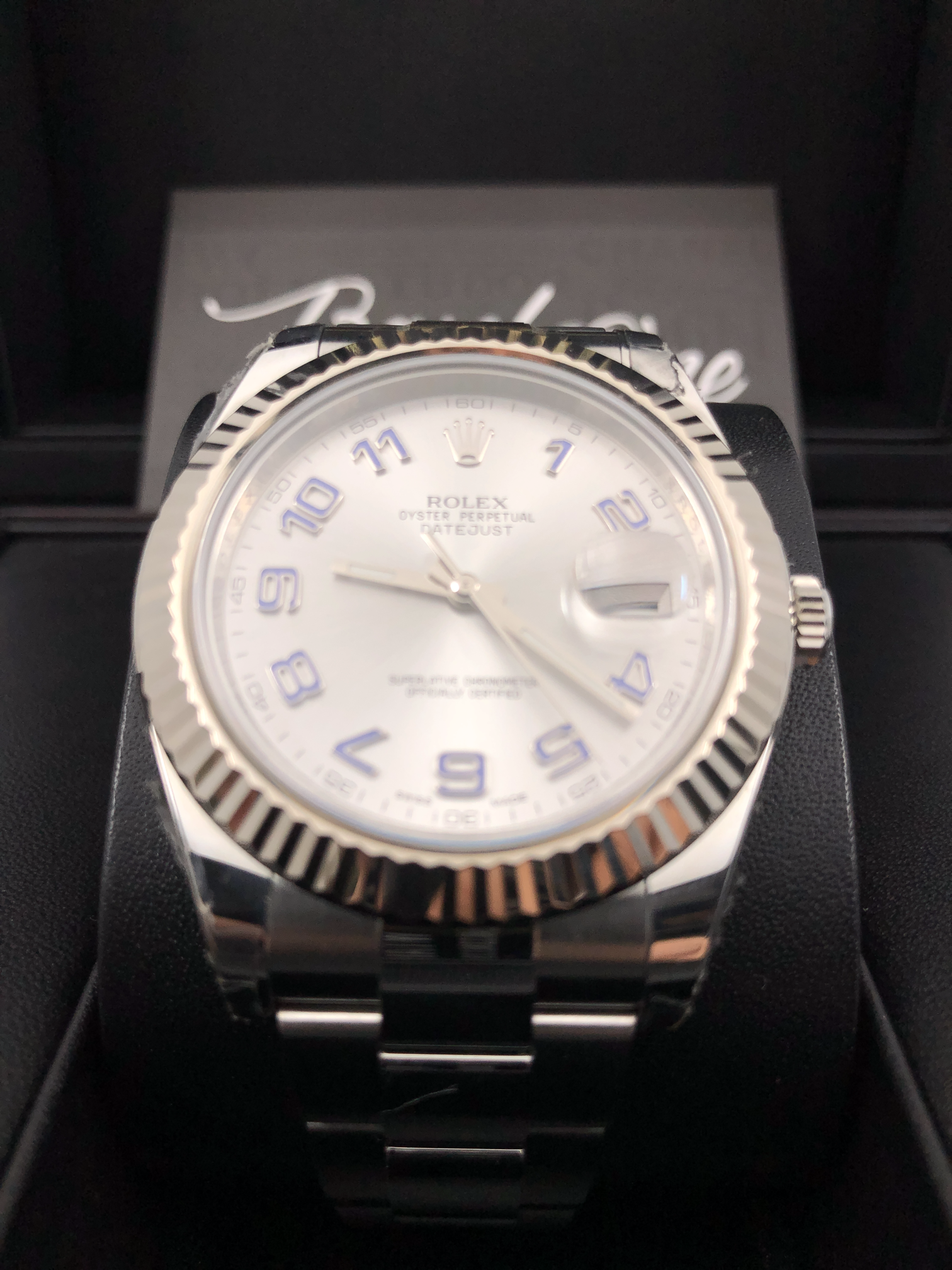 BRAND NEW ROLEX 116334 SILVER ARABIC INDEX DATEJUST 41 OYSTER STRAP STAINLESS STEEL