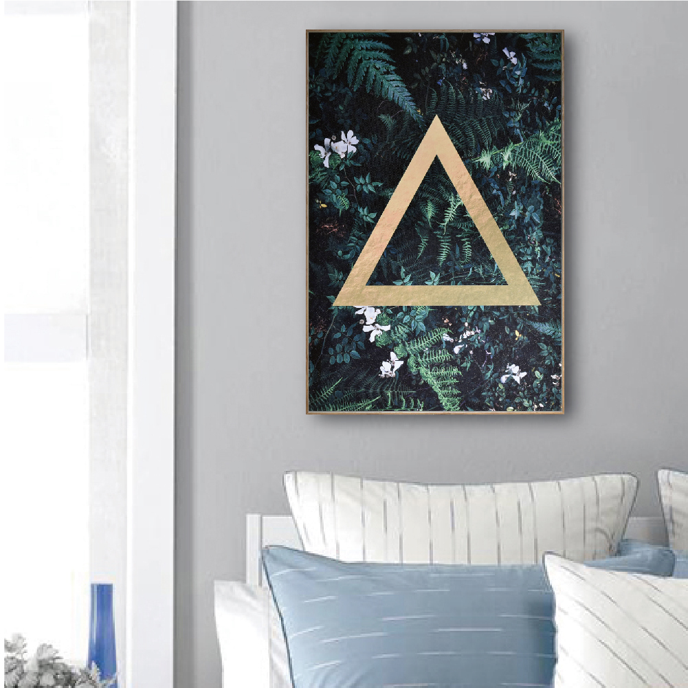 北歐生活版畫有框畫40x60-叢林三角WA67