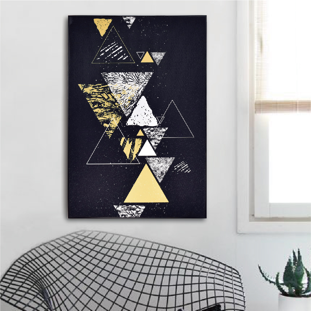 49折 - 北歐生活版畫有框畫40x60-星空三角WA68