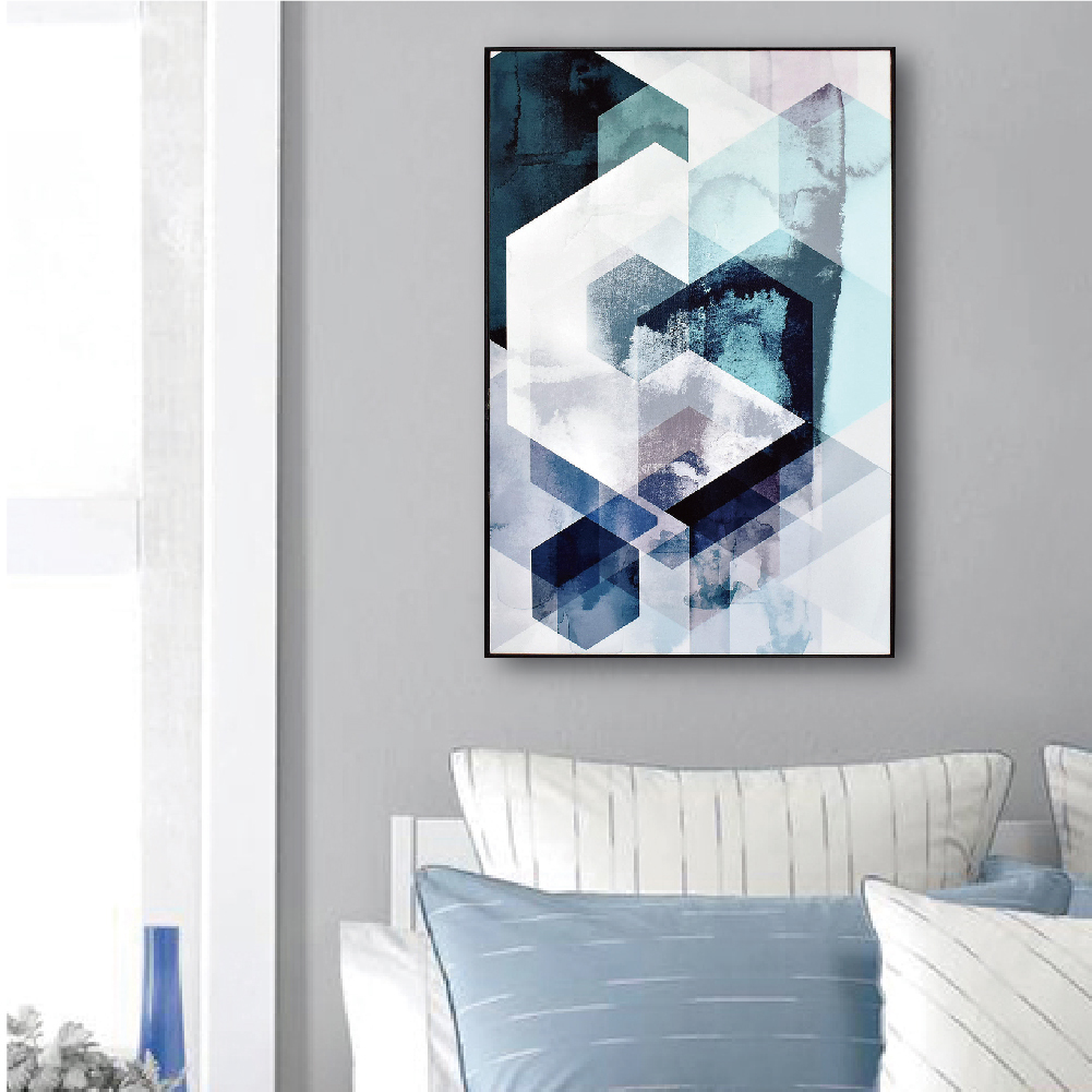 69折 - 北歐生活版畫有框畫40x60-白晝菱格WA73