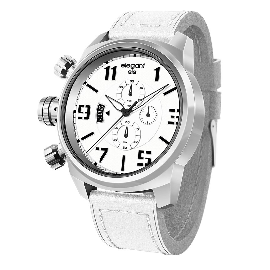 萬年鐘錶 - elegantsis 愛樂時 JF48個性是戴在手上的 可搭配選購個性對錶 ELJT48-OW11LC 黑錶面搭配黑色皮革 錶徑48MM