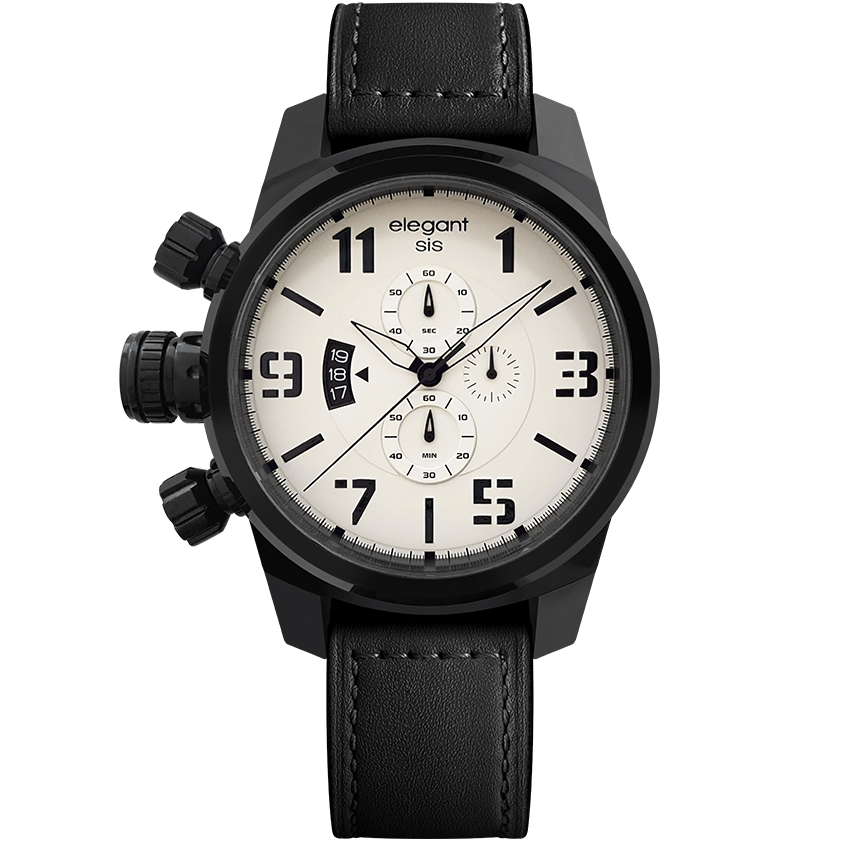 萬年鐘錶 - elegantsis 愛樂時 JF48個性是戴在手上的 可搭配選購個性對錶ELJT48-OW16LC  米白色錶面款 錶徑48MM