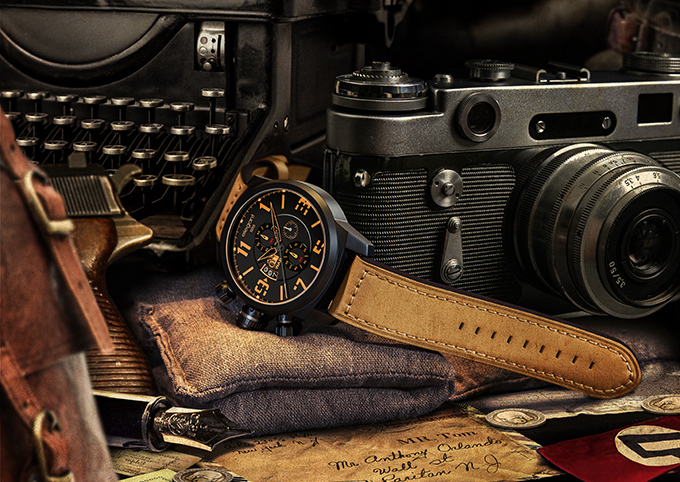 萬年鐘錶 - elegantsis 愛樂時 JF48  個性是戴在手上的    ELJT48-OB09LC   JT48 戰地記者 錶徑48MM