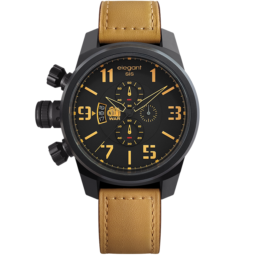 萬年鐘錶 - elegantsis 愛樂時 JF48  個性是戴在手上的    ELJT48-OB09LC   JT48 戰地記者 錶徑48MM