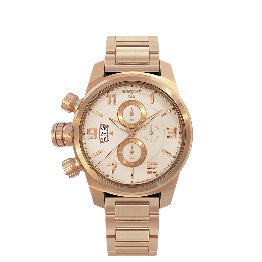 萬年鐘錶 - elegantsis 愛樂時  JT48S 玫瑰金，時尚女孩  ELJT48S-OO11MA  錶徑43MM