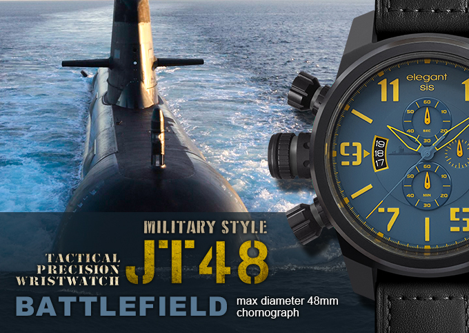 萬年鐘錶 - elegantsis 愛樂時 JF48個性是戴在手上的  JT48 三軍 / 海軍歀  ELJT48-OU08LC   錶徑48MM