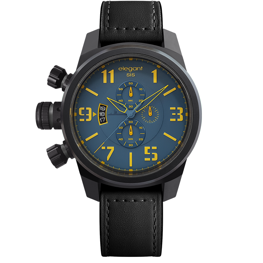 萬年鐘錶 - elegantsis 愛樂時 JF48個性是戴在手上的  JT48 三軍 / 海軍歀  ELJT48-OU08LC   錶徑48MM