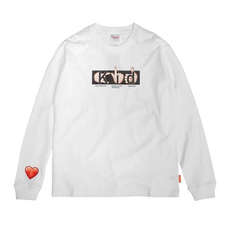 KID ® x emoji 手勢符號愛心長T