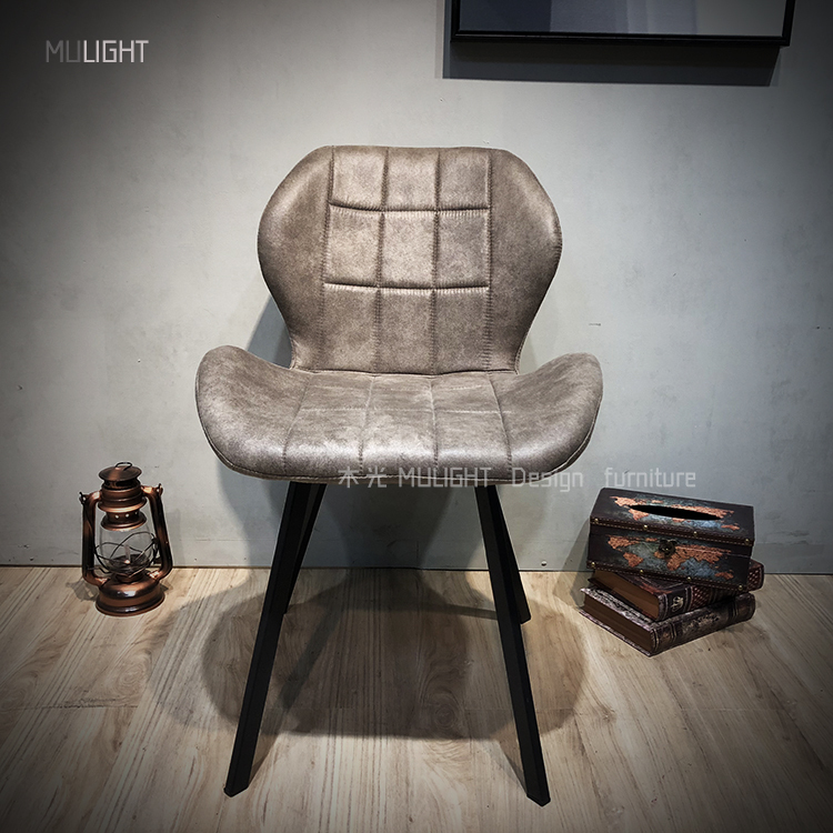 格紋造型舒適布質餐椅